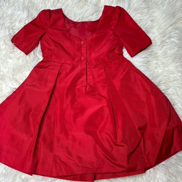 NWT Janie and Jack solid red fit and flare holiday dress size 18-24 months - Picture 5 of 7
